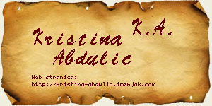 Kristina Abdulić vizit kartica